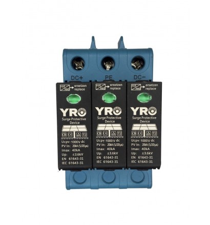Обмежувач перенапруги YRO YRSP-D2 1000VDC/3P