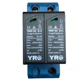 Обмежувач перенапруги YRO YRSP-D2 600VDC/2P (T1+T2)