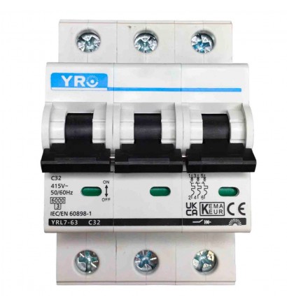 Автоматичний вимикач YRO YRL7-63Pro (3P/32A)