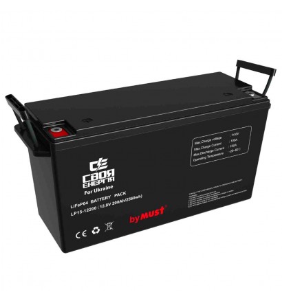 Акумуляторна батарея MUST LiFePO4 LP1500-12200 12V 200Ah