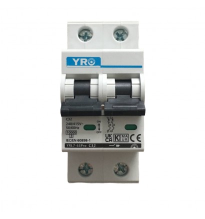 Автоматичний вимикач YRO YRL7-63 2p 230Vac 32A