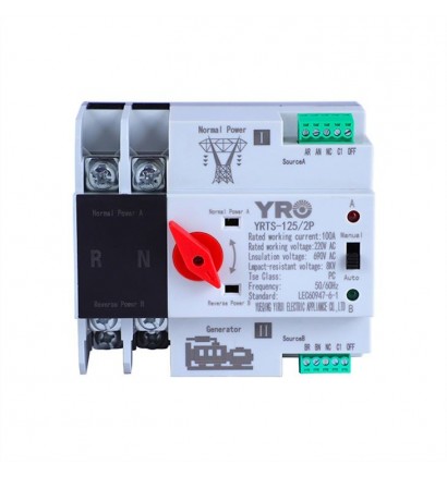 Автоматичний ввод резерву YRQ2PC-125 PC ATS 2P 63A 220V GENERATOR TYPE